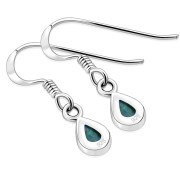 Abalone Drop Silver Earrings, e405